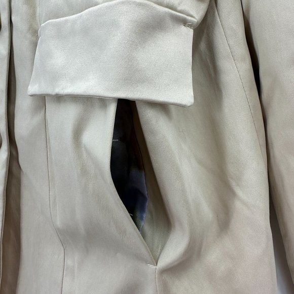 Joan Rivers Jacket Coat Womes Buttons Down Lined Pleated Back Pockets Beige XL - Picture 12 of 14